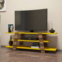 Hanah Home Soporte TV Nogal y Amarillo 120x42x33.6 cm